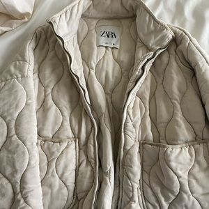 Zara cream quilted jacket